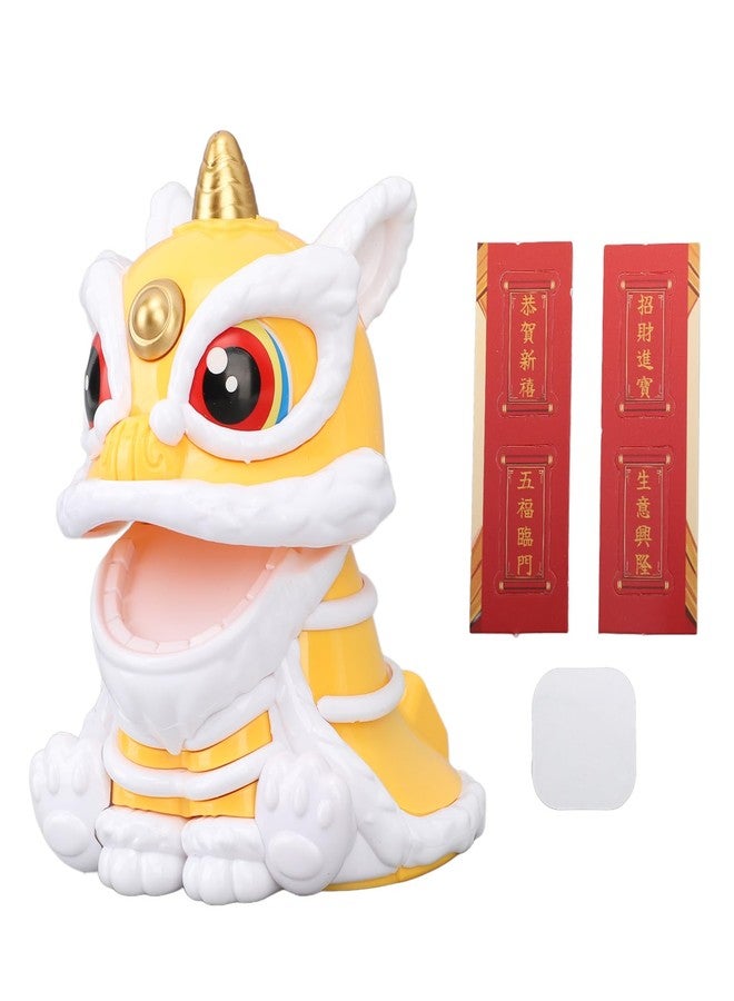 Jerliflyer Solar Powered Dancing Lion Ornament,Chinese New Year Lucky Dancing Lion Toy for Home Decoration and Car Interior Accessories(Yellow) - Image 1